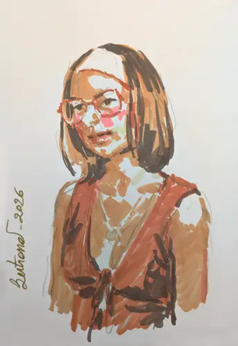 Portrait réalisé aux feutres