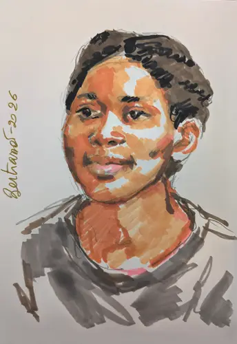 Portrait réalisé aux feutres