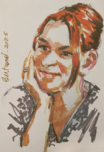 Portrait réalisé aux feutres