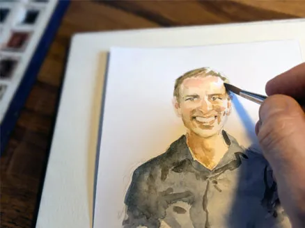 Portrait réalisé à l'aquarelle
