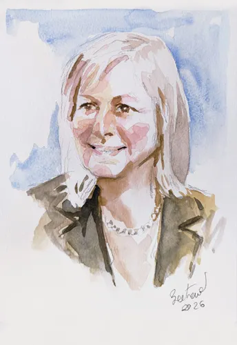 Portrait réalisé à l'aquarelle