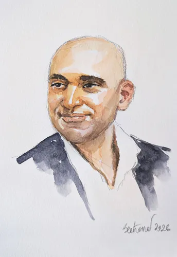 Portrait réalisé à l'aquarelle