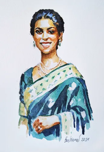Portrait réalisé à l'aquarelle